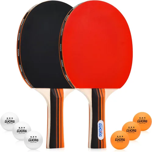 Juego de 2 palas de ping pong, incluye paletas y pelotas, juego de raquetas de tenis de mesa adecuadas para juegos en interiores y exteriores,