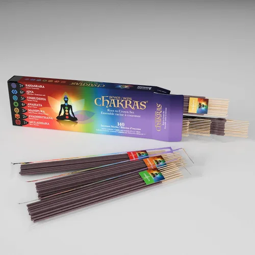 Miniatura 4 de 7 chakras - 5 Vishuddha - Garganta - Comunicación - Los aromas primarios son incienso y menta - 11 pulgadas - 1.23 oz - 60 minutos - Varillas de 4s