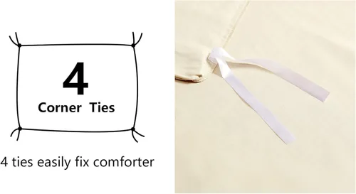 Miniatura 7 de Amazon Basics - Juego de funda de edredón de microfibra ligera de 2 piezas, beige, liso, tamaño individual / individual XL