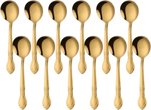 Miniatura 58 de Juego de 12 cucharas de café, mini cucharas de café, cucharas de espresso de acero inoxidable, cucharas pequeñas para postre, té, aperitivo, 4.6