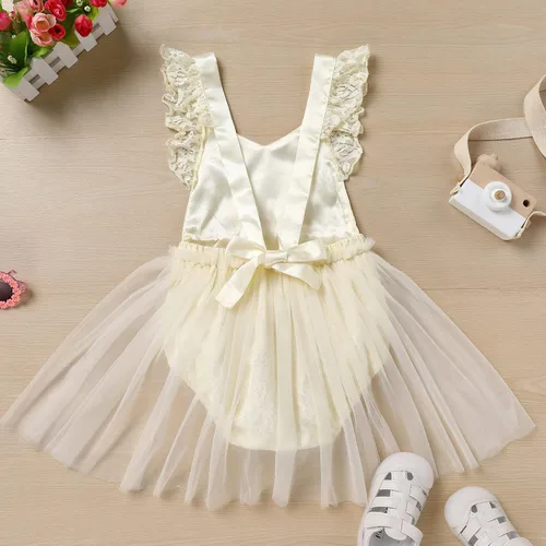 Miniatura 103 de Traje de bebé niña primer cumpleaños traje de encaje tul mameluco princesa tutú vestido de un año cumpleaños pastel Smash fotografía ropa