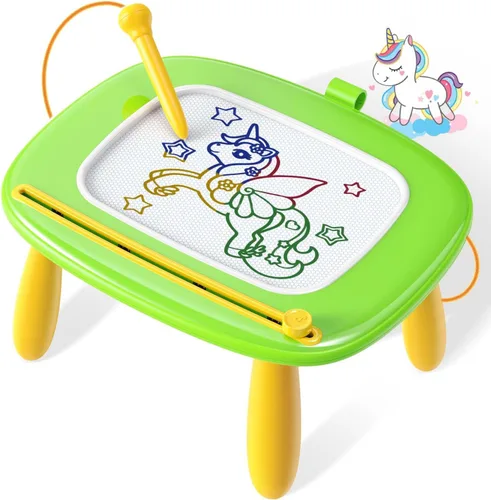 Seimome Juguetes para niños pequeños de 1 a 3 años, tablero de dibujo magnético, tabla de garabatos para aprender y juguetes educativos para bebés