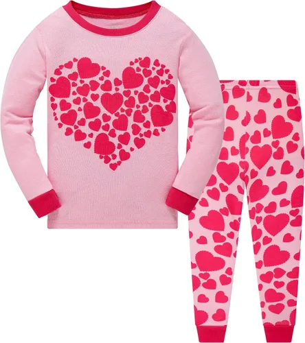 Miniatura 24 de Popshion Pijamas de sirena para niñas pequeñas, juego de 2 piezas, ropa de dormir 100% algodón, ropa para niños, pijamas estilo mariquita