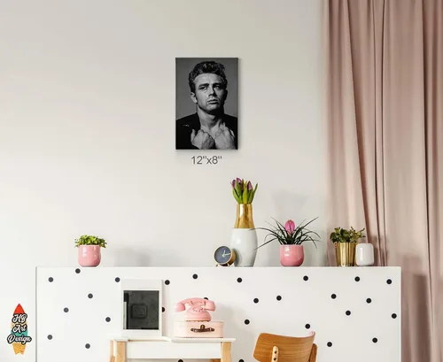 Miniatura 2 de HB Art Design Sesión de fotos sexy de James Dean en lienzo en blanco y negro, impresión artística de icono americano, sala de estar, dormitorio
