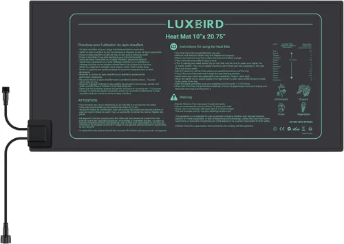 Miniatura 10 de LUXBIRD Paquete de 6 Alfombrillas Calefactoras para Plántulas de 30W de 10" x 20.75" con Controlador de Termostato, Ideal para Inicio de Semillas