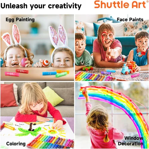 Miniatura 6 de Palos de pintura al temple de 30 colores sólidos para niños con 1 almohadilla de dibujo, secado súper rápido, no tóxico, funciona muy bien en papel