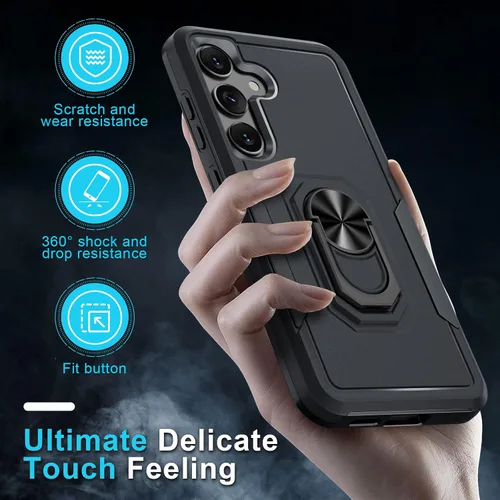Miniatura 7 de Compatible con Samsung Galaxy S24/S25 Funda con Protector de Pantalla de Vidrio Templado, Resistente a Prueba de Golpes de Servicio Pesado Funda