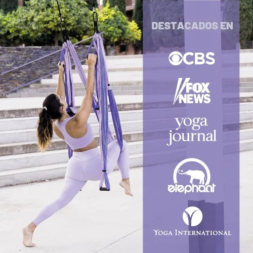 Miniatura 4 de Columpio de trapecio de yoga para el hogar y exterior Fácil instalación para fuerza, equilibrio y alivio del dolor de espalda Correas ajustables