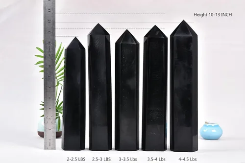 Miniatura 4 de AMOYSTONE 1 varita de piedra de obsidiana grande de cristal curativo hexagonal de cristal natural de roca de 6 puntos, torre de roca para decoración