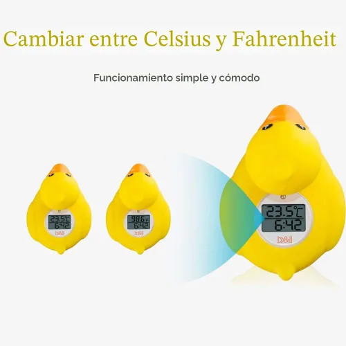Miniatura 6 de b&h Termómetro para bebé, juguete flotante para baño de bebé, termómetro de agua con temperatura de seguridad (pato clásico)