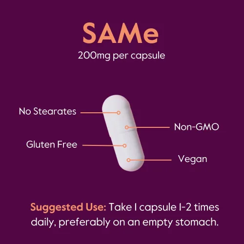 Miniatura 5 de BESTVITE SAM-e 200 mg estabilizado (60 cápsulas vegetarianas) - Forma de cápsula fácil de tragar - No necesita capa entérica - Sin dióxido