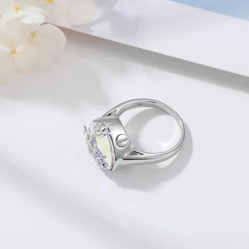 Miniatura 3 de AOBOCO Anillo de cremación de corazón de plata de ley 925 con diseño de árbol de la vida que sostiene las cenizas de un ser querido, anillo de urna