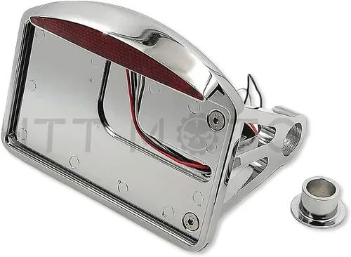 Miniatura 9 de MT301-A-BK Soporte de matrícula curvado lateral negro con luz LED de freno trasera, 7/8 pulgadas o 1 pulgada de ejes, compatible con Suzuki Kawasaki
