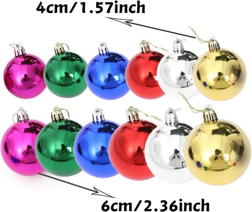 Miniatura 3 de AllBeauty - Bolas de Navidad de 24 quilates y 1.575 in, decoración esencial para el árbol de Navidad, inastillables, para interiores y fiestas