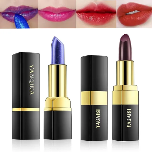 Miniatura 12 de Lápiz labial que cambia de color, Bálsamo labial mágico que cambia de color (Negro a Rojo ladrillo), Lápiz labial hidratante natural Labiales