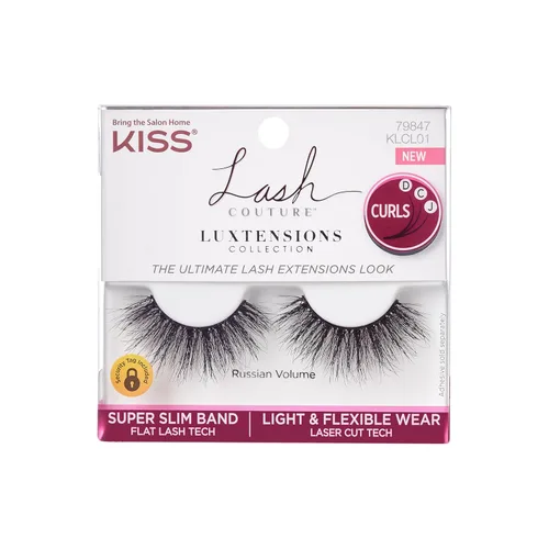 Miniatura 15 de KISS - Pestañas postizas de la colección LuXtensions Lash Couture, tecnología de pestañas planas, banda de pestañas súper delgada, fibras