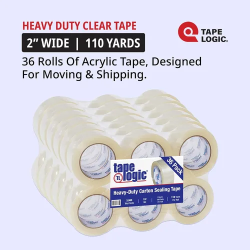 Miniatura 2 de Tape Logic Cinta de embalaje acrílica de 2 pulgadas x 110 yardas, 2.2 mil, transparente (paquete de 36) rollos de cinta de embalaje resistente