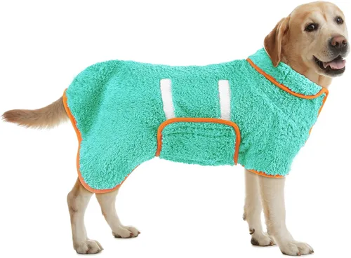Miniatura 10 de Bienbee Bata de baño para perro, de secado rápido, súper absorbentes, para perros pequeños, medianos y grandes, abrigo de secado para después