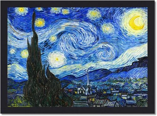 Miniatura 46 de ELITEART -Noche estrellada sobre el ródano por Vincent Van Gogh Giclée Art Canvas Prints- Tamaño del marco: 28 x 35 pulgadas