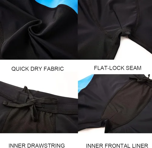 Miniatura 5 de DEVOROPA Traje de baño deportivo de compresión para hombre, pantalones cortos de natación de secado rápido