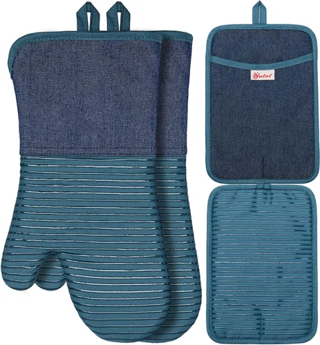 Miniatura 11 de YUTAT Silicone Oven Mitts,Heat Resistant 500F Kitchen Mitts 2PCS,Waterproof Cooking Gloves with Soft Polyester Filling for Kitchen Cooking Baking