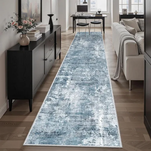 Miniatura 260 de Alfombra de pasillo Soalmost 2'6" x 10' lavable, alfombra antideslizante para cocina, baño, lavandería, alfombras vintage ultra delgadas para Beige