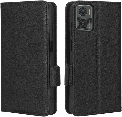 Miniatura 2 de Funda de piel sintética compatible con Motorola Moto E22 4G, funda de piel sintética compatible con Motorola Moto E22i 4G, color negro