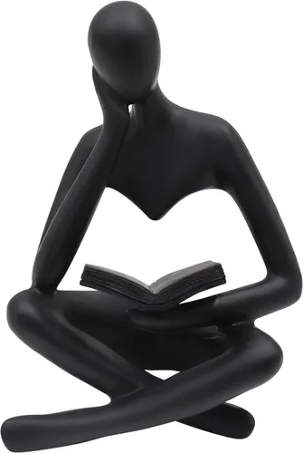 Estatua de mujer de lectura, esculturas de pensador, adorno de arte abstracto, decoración de figura estética moderna, adecuada para el hogar, sala
