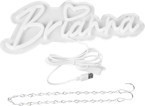 Miniatura 4 de Letrero de neón con el nombre Brianna para decoración de pared, luz de neón LED con el nombre Brianna para dormitorio de niños, decoración de fiesta