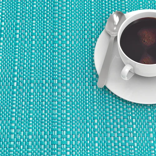 Miniatura 5 de Textura Diseño Tejido PVC Rectangular Aislamiento Térmico Texteline Camino de Mesa (Todo Negro)
