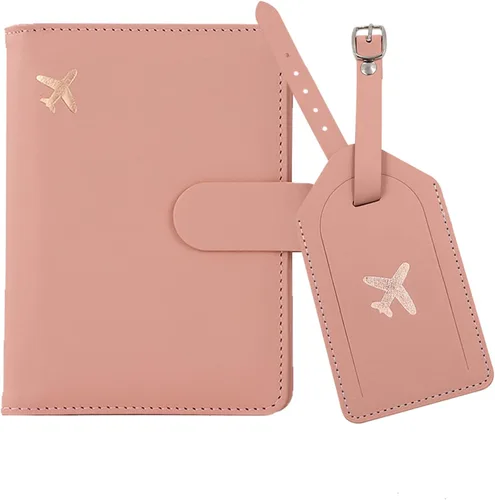 Miniatura 12 de Melsbrinna Rfid - Soporte para pasaporte para mujeres y hombres, juego de etiqueta de maleta de viaje, bonita cartera de pasaporte con ranuras