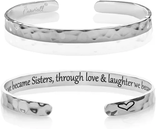 Miniatura 21 de Carviell Pulseras grabadas para mujer, inspiradoras, amistad, amor, mamá, hija, hermana, cristiana, graduación, conmemoración y regalos de boda, más