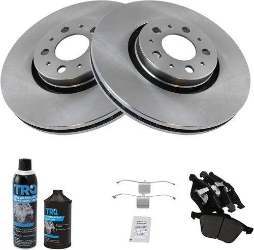 Miniatura 3 de TRQ Kit de pastillas de freno delantero y rotor, kit químico de freno, pastillas de freno de cerámica compatible con Volvo XC90 2003-2014