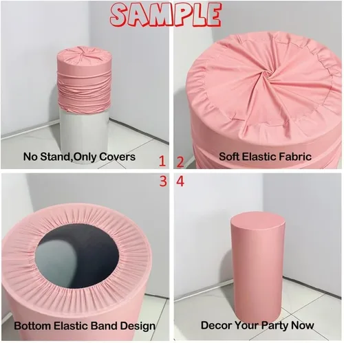 Miniatura 6 de Fundas de mesa cilíndrica con temática de jefe y bebé, funda de pedestal para fiesta de cumpleaños, cubierta elástica para zócalo, baby shower