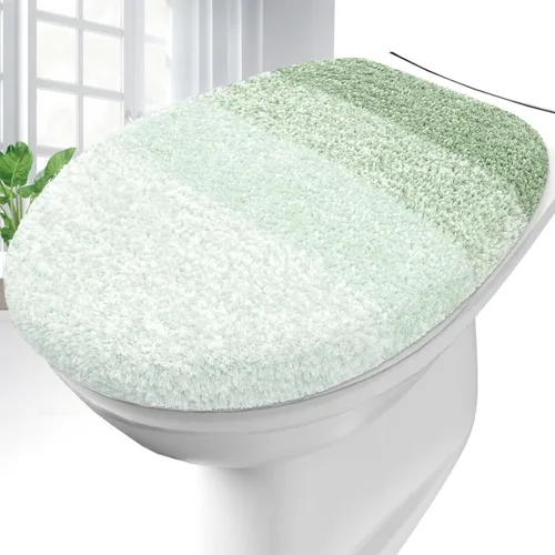 Miniatura 24 de OLANLY Funda de Asiento de Inodoro de Microfibra Suave para Baño, Fundas Lavables a Máquina, 17.5x15 Pulgadas, con Soporte de Goma que se Mantiene