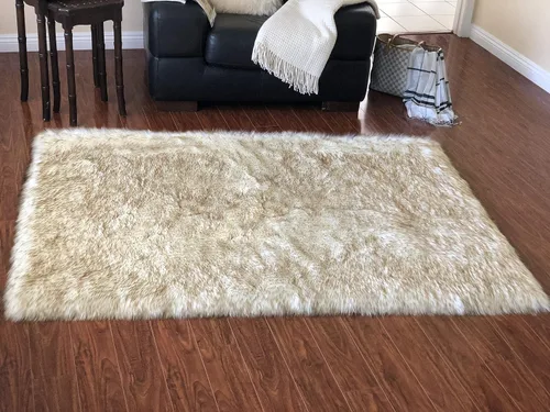 Miniatura 12 de LAMBZY Alfombra rectangular de piel de oveja sintética, súper suave, hipoalergénica, de felpa, lujosa alfombra de felpa sedosa para dormitorios