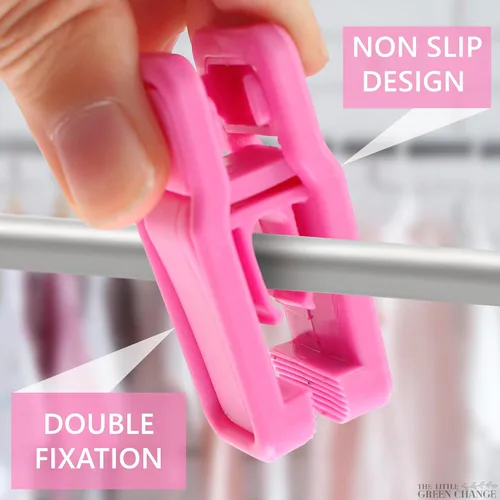 Miniatura 6 de 40 clips de plástico para colgar – hasta 0.236 in/0.24 pulgadas clips para pantalones, fuerte agarre antideslizante para faldas, pantalones, ropa