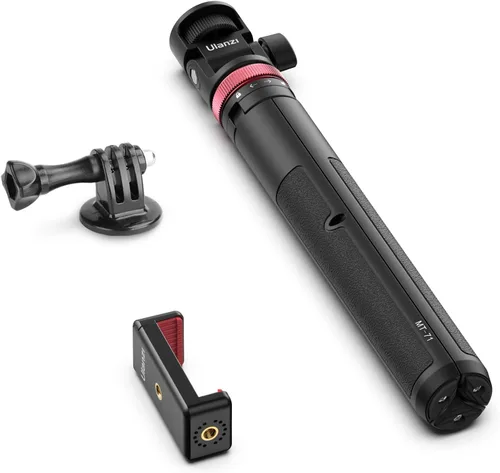 Miniatura 6 de ULANZI MT-71 Trípode extensible para selfie stick de 57.48 pulgadas con abrazadera para teléfono y zapata fría, poste de aluminio de 7 secciones