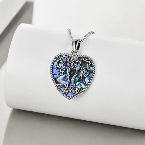 Miniatura 118 de ONEFINITY Collar de plata de ley 925 con diseño de árbol de la vida con colgante de nudo celta de concha de abulón para mujer