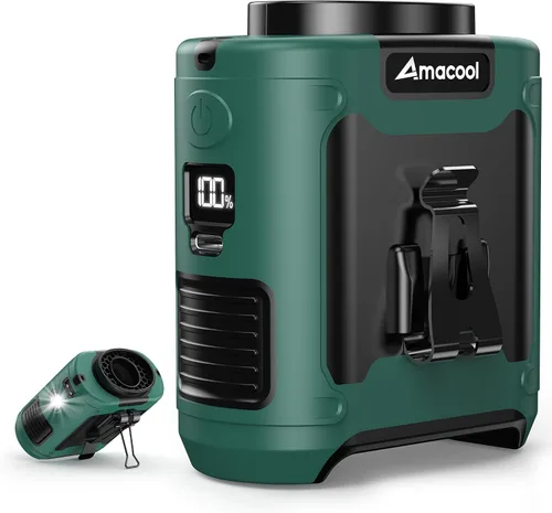 Miniatura 11 de AMACOOL Mini ventilador de cintura portátil con clip, 13,000 rpm, 4 velocidades, ventilador de cuello personal, hasta 24 horas de duración