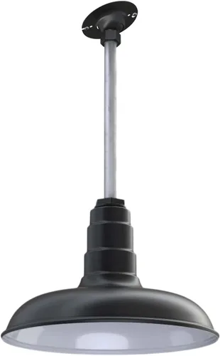Miniatura 51 de Steel Lighting Co. Malibu - Lámpara colgante Montaje en techo Domo de 14 pulgadas vástago de 12 pulgadas Estilo de granja de acero Rojo