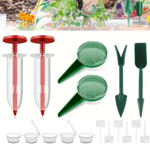 Juego de 6 mini esparcidores de semillas 2025, nuevo mini dispensador de semillas de siembra, pequeña herramienta para sembrar semillas de jardín,