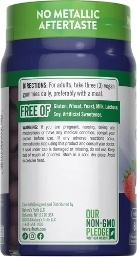 Miniatura 8 de Nature's Truth Gomitas de zinc para adultos 50 mg 60 unidades Suplemento extra fuerte vegano, sin OMG y sin gluten Sabor mixto de bayas