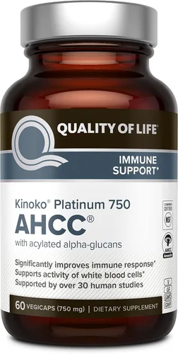Miniatura 2 de Quality of Life Kinoko Platinum AHCC Apoyo inmunológico y liberación sostenida de resveratrol