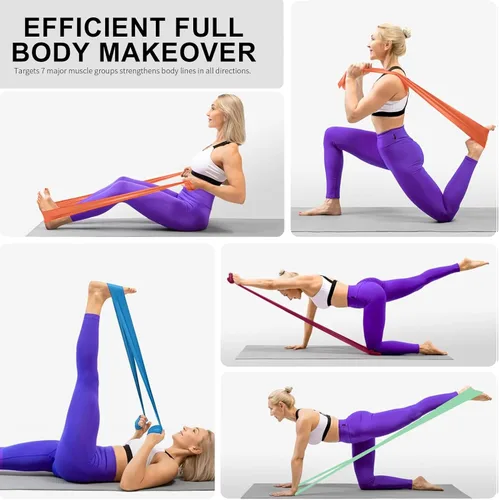 Miniatura 7 de A AZURELIFE Professional Individual Exercise Resistance Bands, Single 5, 6,7 Ft or 8 Yards Elastic Bands, Non-Latex Stretch Bands for PT, Yoga