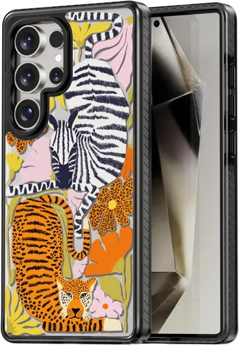 Miniatura 230 de Rosarnnah Funda compatible con Samsung Galaxy S24 Ultra, bonita estética, a la moda, divertida funda con estampado de gatito y gato, duradera a
