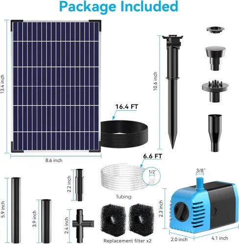 Miniatura 7 de POPOSOAP Bomba de Agua Solar 12W, Bomba de Fuente Solar de Agua con Bomba Sumergible de Estanque de 160GPH de Flujo Ajustable para Fuente Solar