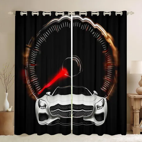 Miniatura 23 de Cortinas de ventana con bandera estadounidense, cortinas de fútbol para niños, 42 pulgadas de ancho x 84 pulgadas de largo, tratamientos de ventana