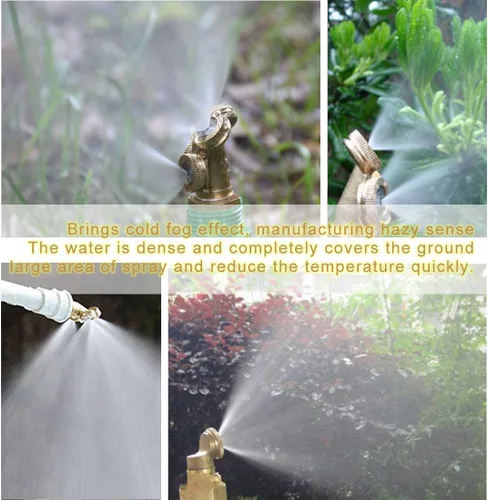 Miniatura 5 de beduan Rociador Mister Head 1/2" NPT Latón 4 Agujeros Manguera de Jardín Aspersores Riego Conexión de conexión con adaptador y filtro de malla