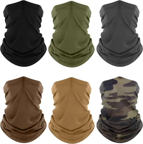 Miniatura 18 de Fuinloth Polaina para el cuello, paquete de 6 unidades de máscara facial con protección UV refrescante para hombres y mujeres